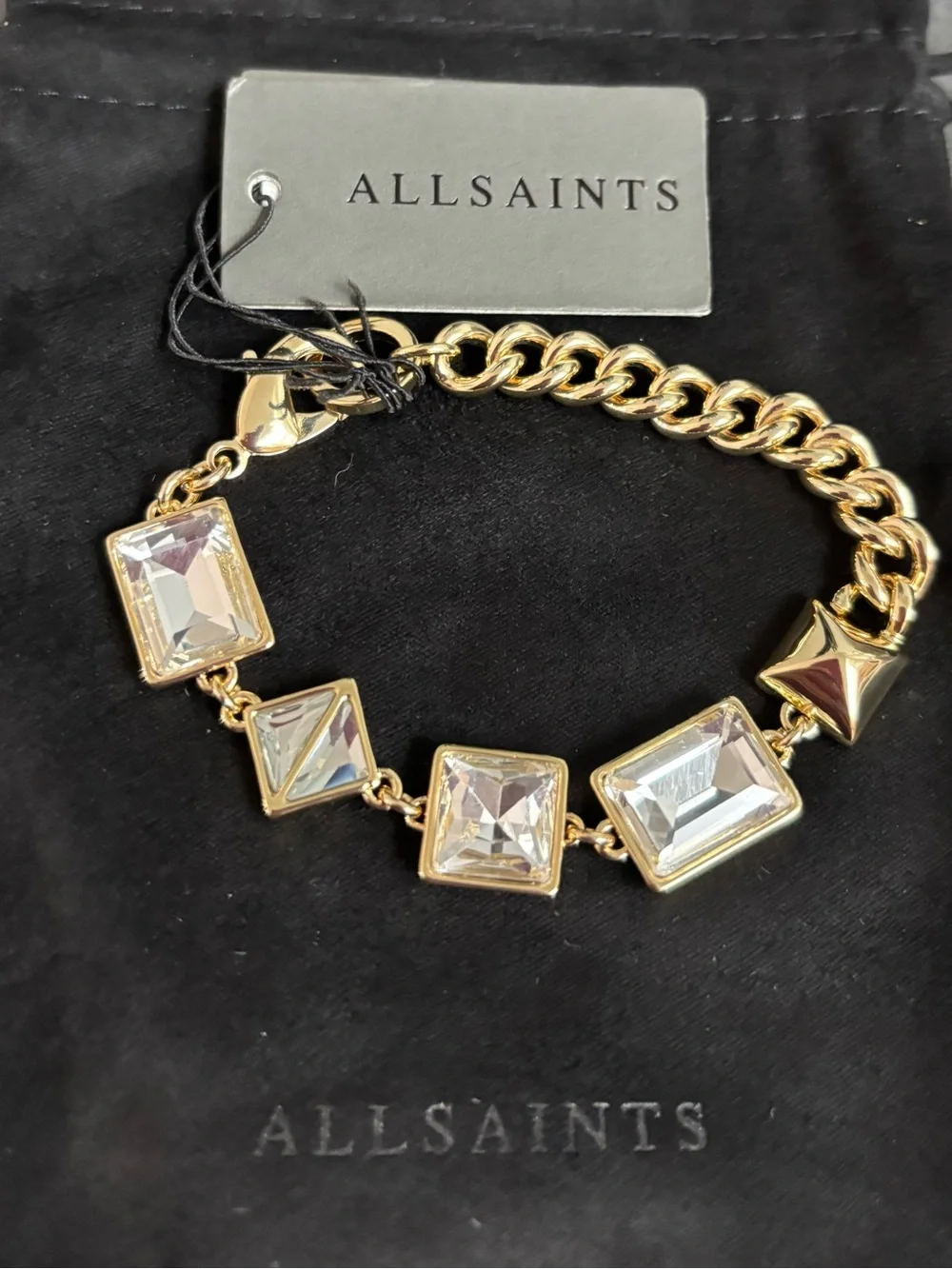 AllSaints Geometric Crystal Bracelet